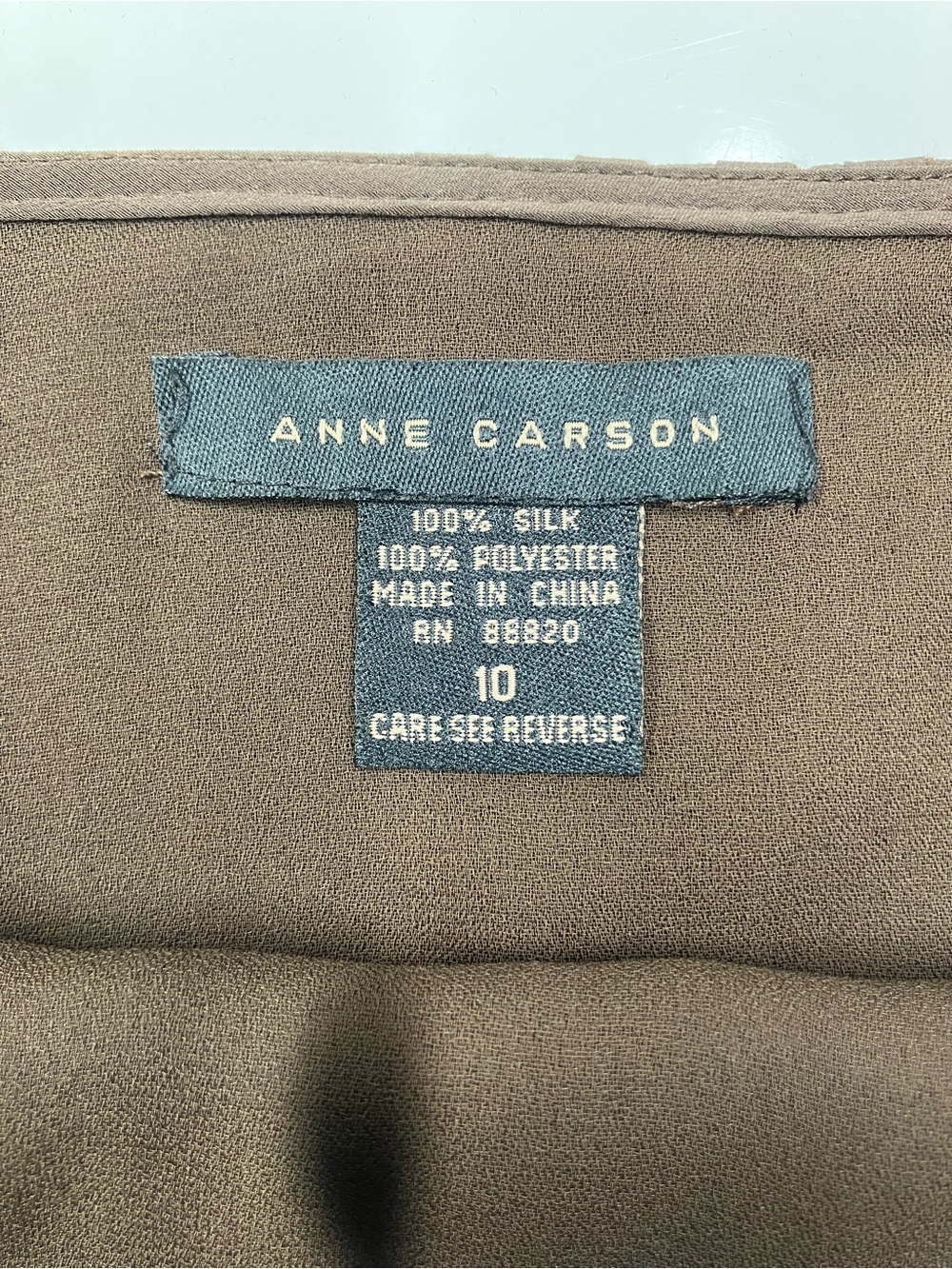 Anne Carson Chocolate Brown A-Line Skirt with Ruffle Hem - Picture 4 of 6